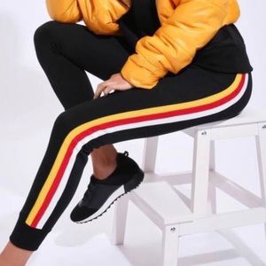 Black Sunset Tape Joggers